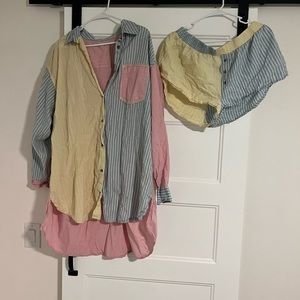 Free People Rags to Riches Sleep Shorts and Top